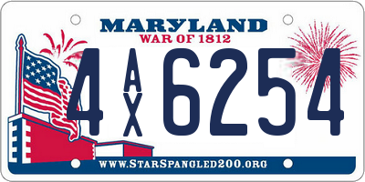 MD license plate 4AX6254