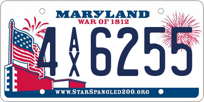 MD license plate 4AX6255