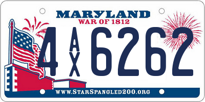 MD license plate 4AX6262
