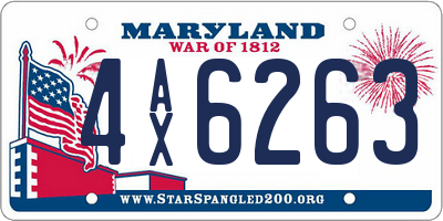 MD license plate 4AX6263