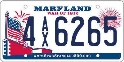 MD license plate 4AX6265