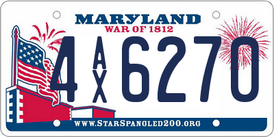 MD license plate 4AX6270
