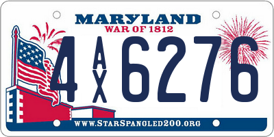 MD license plate 4AX6276