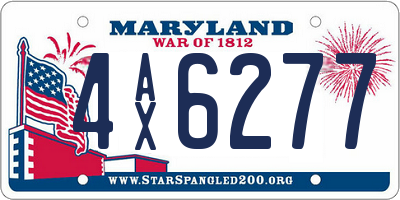 MD license plate 4AX6277