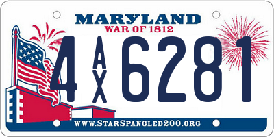 MD license plate 4AX6281