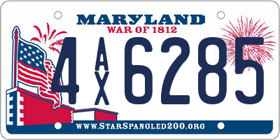 MD license plate 4AX6285