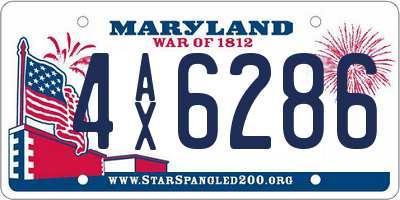 MD license plate 4AX6286