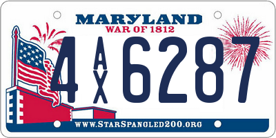 MD license plate 4AX6287