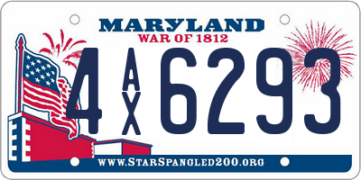 MD license plate 4AX6293