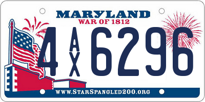 MD license plate 4AX6296
