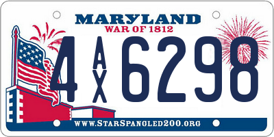 MD license plate 4AX6298