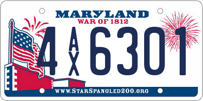 MD license plate 4AX6301