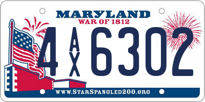 MD license plate 4AX6302
