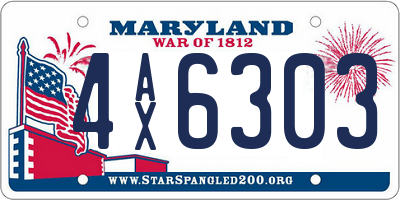 MD license plate 4AX6303