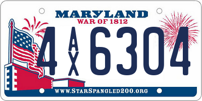 MD license plate 4AX6304