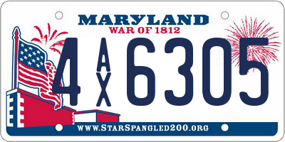 MD license plate 4AX6305