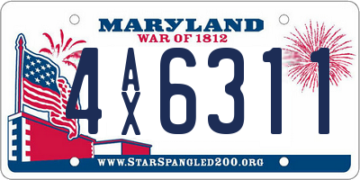 MD license plate 4AX6311