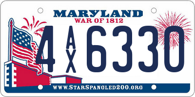 MD license plate 4AX6330