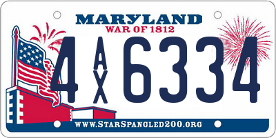 MD license plate 4AX6334
