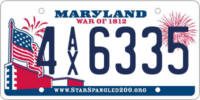 MD license plate 4AX6335