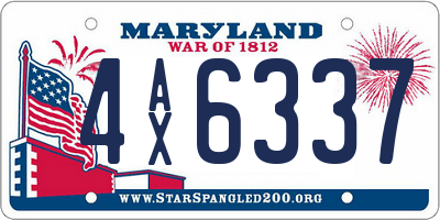 MD license plate 4AX6337
