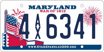 MD license plate 4AX6341