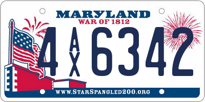 MD license plate 4AX6342