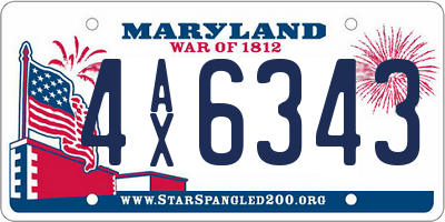 MD license plate 4AX6343