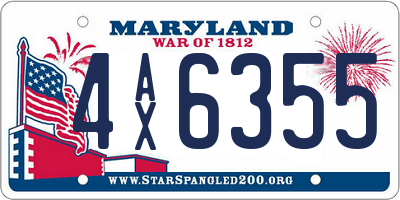 MD license plate 4AX6355