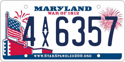 MD license plate 4AX6357