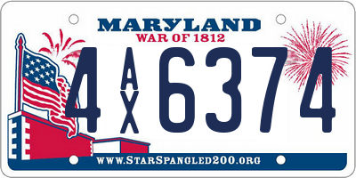 MD license plate 4AX6374