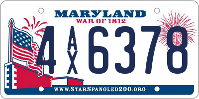 MD license plate 4AX6378