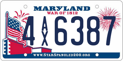 MD license plate 4AX6387