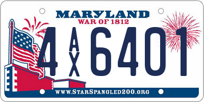 MD license plate 4AX6401