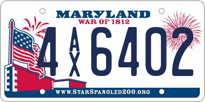 MD license plate 4AX6402
