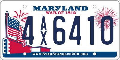 MD license plate 4AX6410