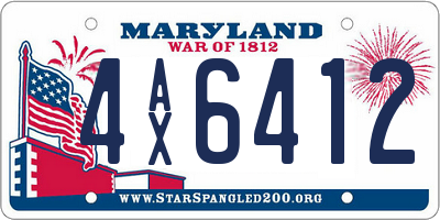 MD license plate 4AX6412