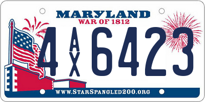 MD license plate 4AX6423