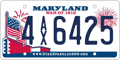 MD license plate 4AX6425