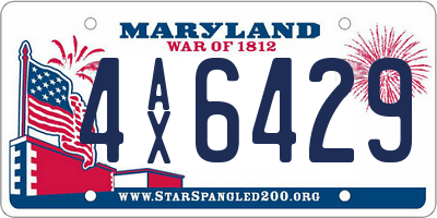 MD license plate 4AX6429