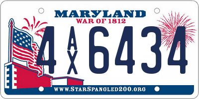 MD license plate 4AX6434