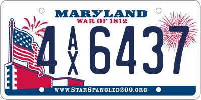 MD license plate 4AX6437