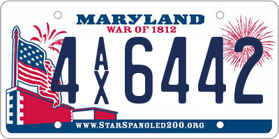 MD license plate 4AX6442