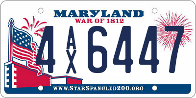 MD license plate 4AX6447