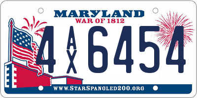 MD license plate 4AX6454