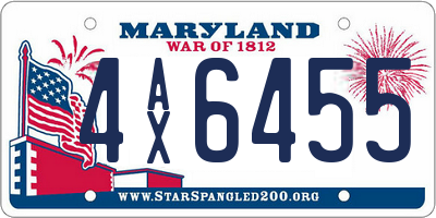 MD license plate 4AX6455