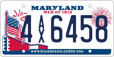 MD license plate 4AX6458