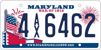 MD license plate 4AX6462