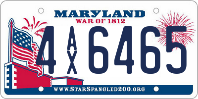 MD license plate 4AX6465
