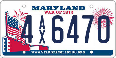 MD license plate 4AX6470